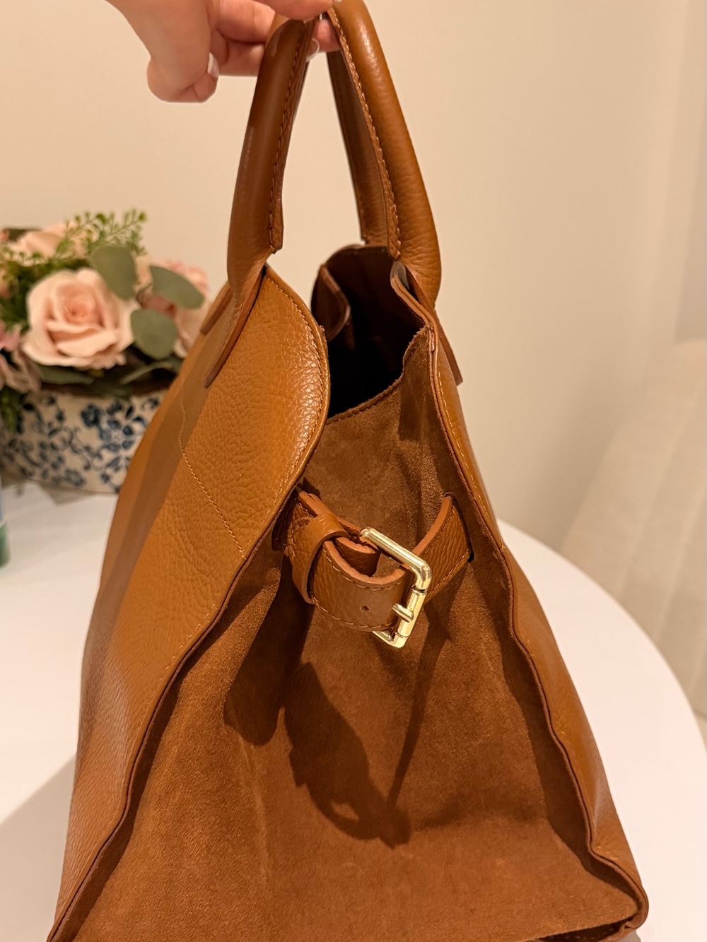 Italian Leather Top-Handle Handbag